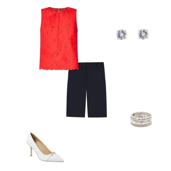 Ann Taylor Navy Boardwalk Shorts Devin Slimfit Tailored 11” Inseam Longline Sz 2 - Picture 11 of 16